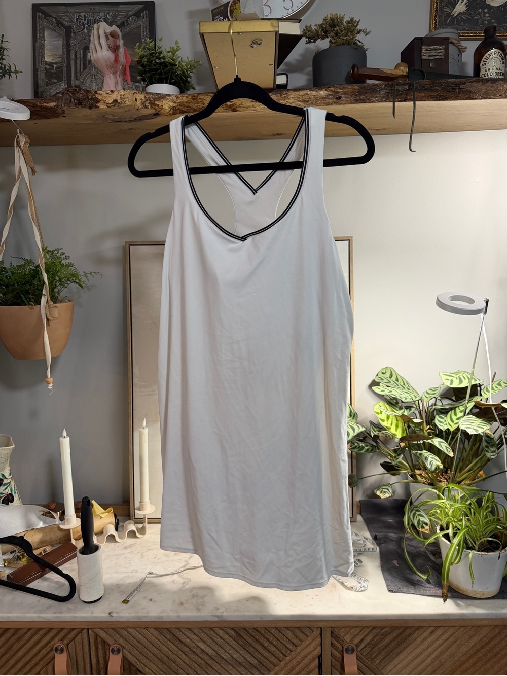 all in motion White Athletic Dress with Shorts and Black Trim